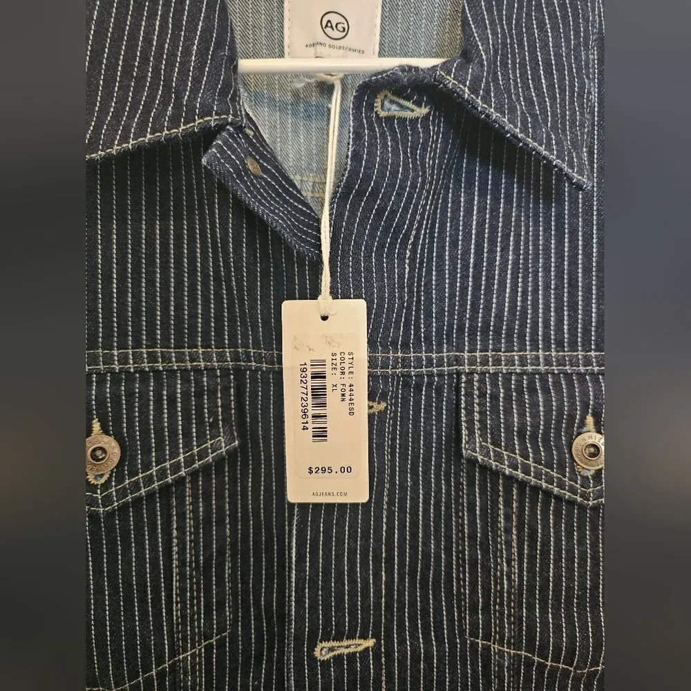 Mens AG Striped Denim Jacket